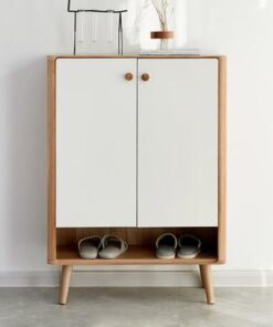 Tủ giày dép bằng gỗ sồi tự nhiên hiện đại